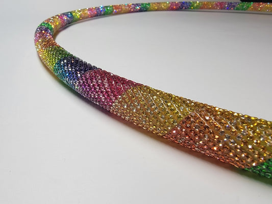 31 3/4 Ready to Ship Rainbow Diamond Hoop with Clear Tape