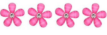 Pink Flower Hair Charms