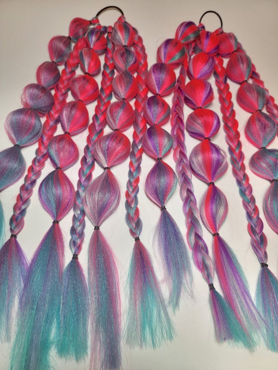 Neon Barbie core Festival Braid Tie In's