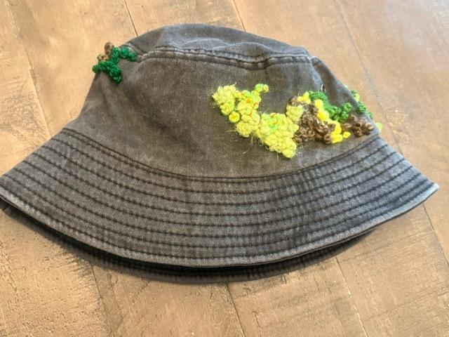 Hand Embroidered Moss Bucket Hat