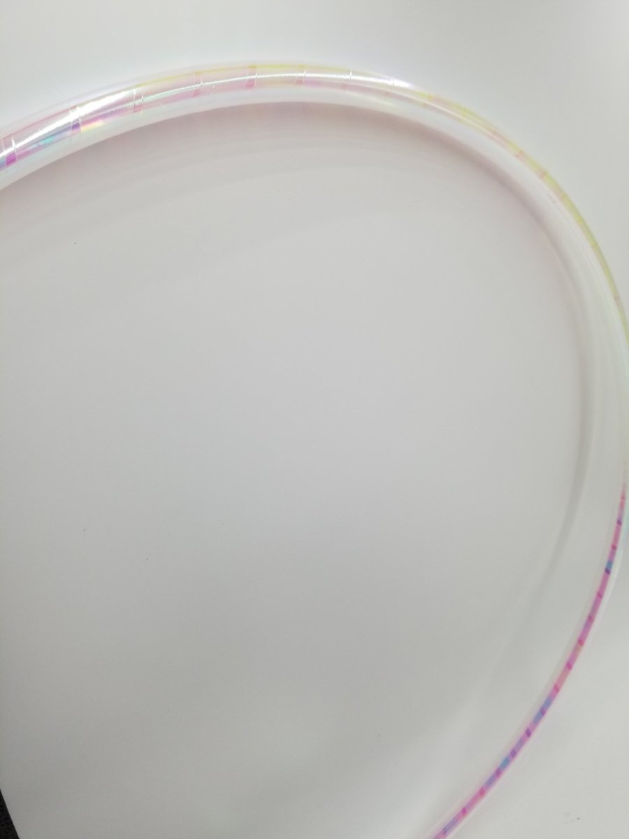 White Pearlescent Taped Hula Hoop