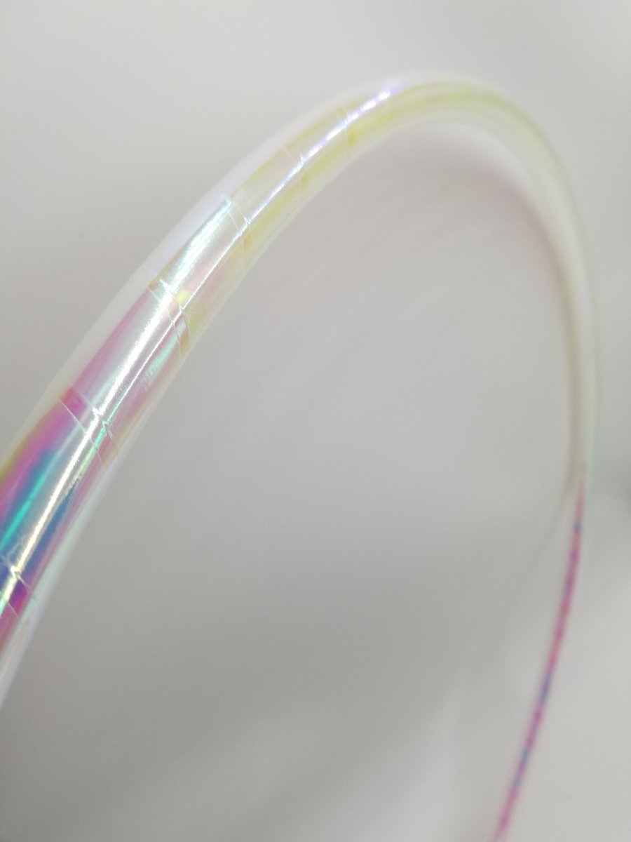White Pearlescent Taped Hula Hoop